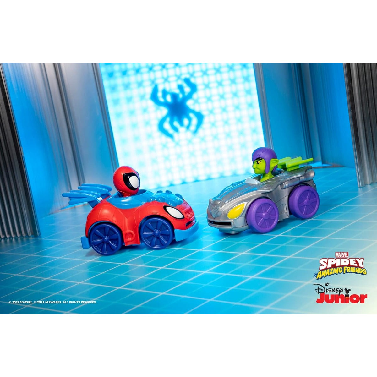 Marvel Spidey and his Amazing Friends Little Vehicle 2-Pack - 5” Disc Dashers Featuring Spidey Vs Green Goblin - Amazon Exclusive