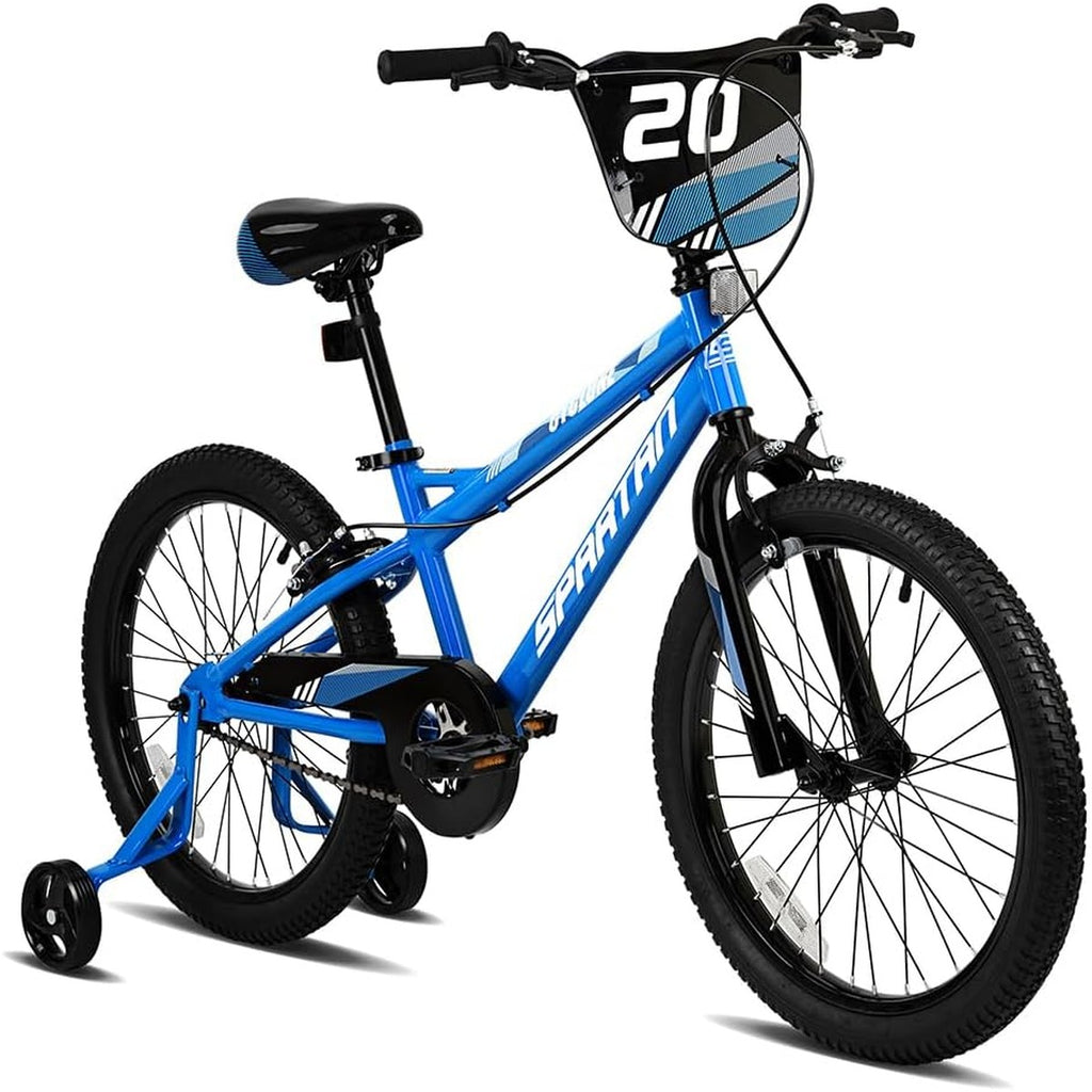 Spartan 20" Cyclone Kids Bicycle with Training Wheels - Steel Frame, Adjustable Seat & Handlebar - First Big Bike for