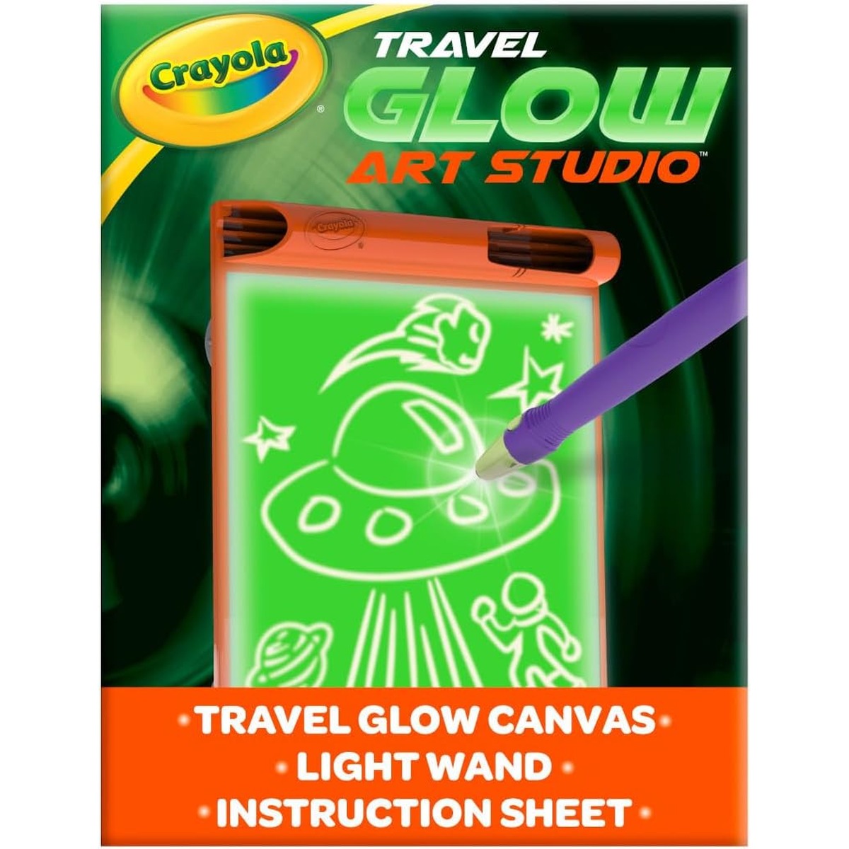 Crayola Travel Glow Art Studio, Glow in The Dark Toys, Kids Gifts for Girls and Boys, Ages 6, 7, 8, 9