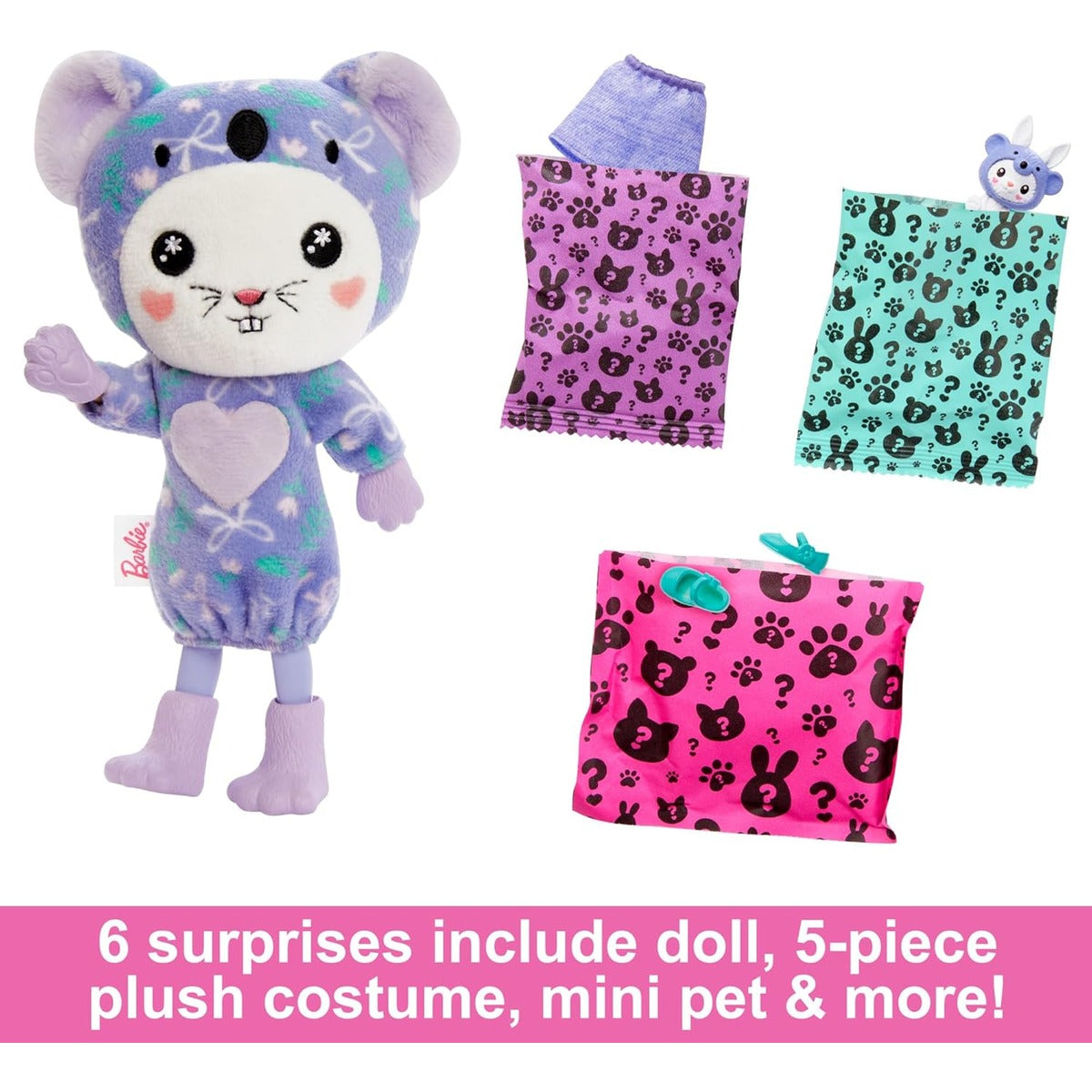 Barbie Cutie Reveal Chelsea Doll & Accessories, Animal Plush Costume & 6 Surprises Including Color Change, Bunny as Koala Bun