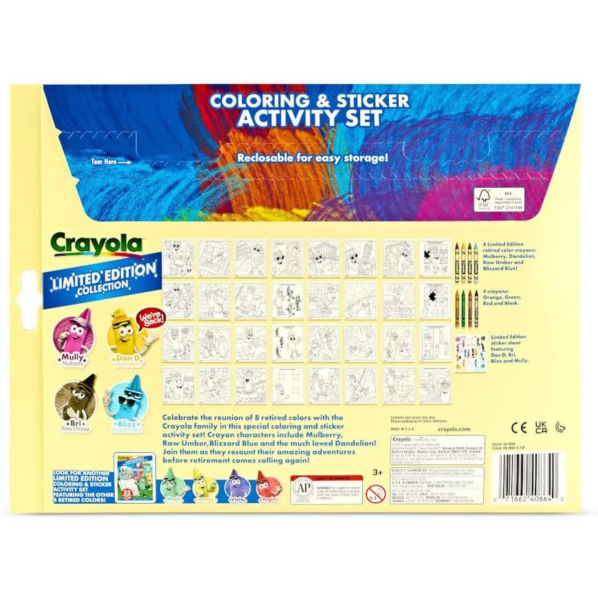 Crayola Retired Colors Coloring & Activity Set, Retired Crayons & Stickers