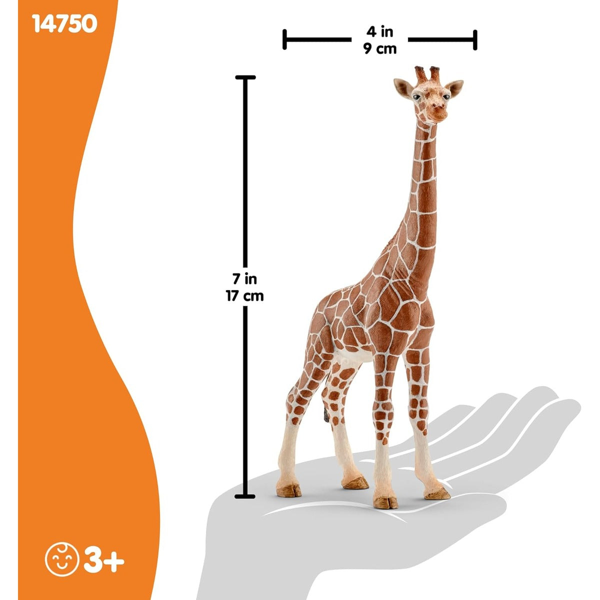 Schleich Wild Life Realistic Female Giraffe Animal Figurine - Authentic Detailed Wild Female Giraffe Toy for Boys and Girls Education Imagination and Play, Highly Durable Gift for Kids Ages 3+