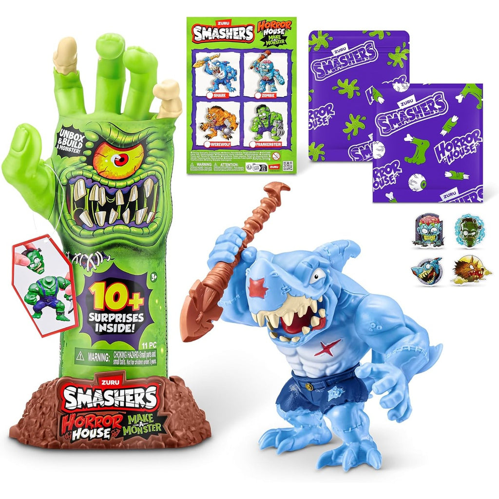Smashers Horror House Dissect Skeleton Hand Playset with Over 10 Surprises, Build and Create Monster Figures, Slime