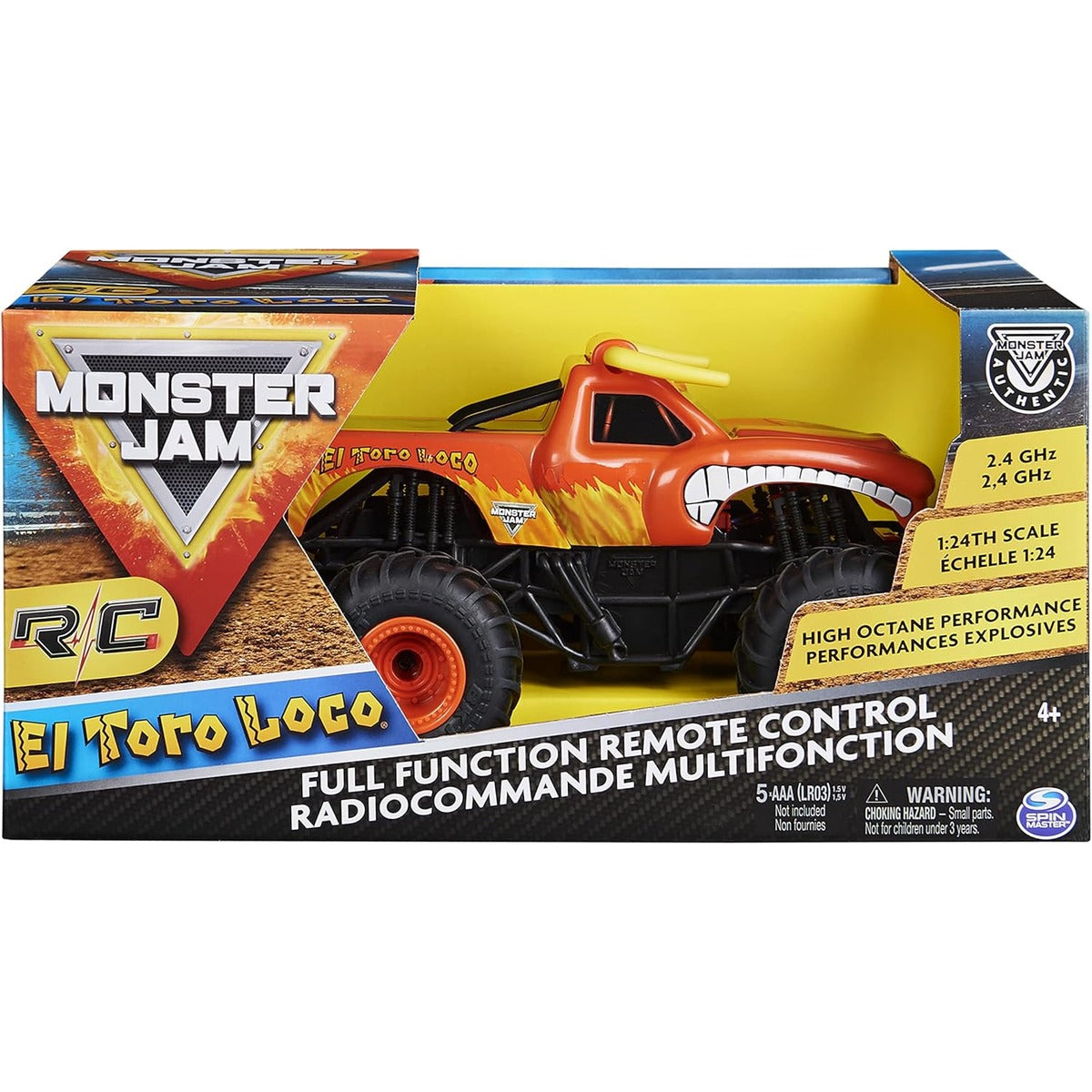 Monster Jam Official El Toro Loco Remote Control Monster Truck, 1:24 Scale