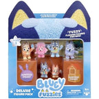 Bluey Fuzzies Deluxe Figure Pack. with 6 Specially Flocked Collectible Mini