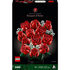 LEGO Botanicals Bouquet of Roses - Artificial Flowers Set for Adults - incl. 12 Faux Roses & 4 Sprigs of Baby's Breath
