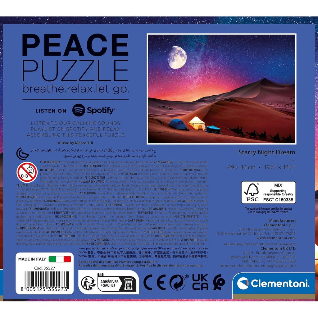 Clementoni 35527 Peace Starry Night Dream