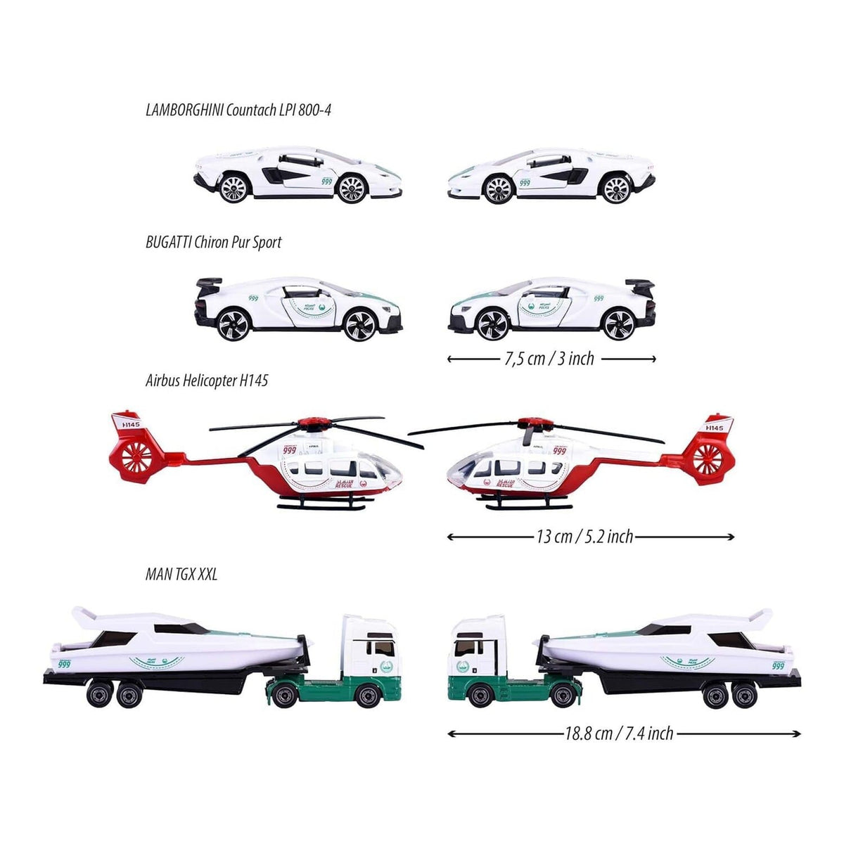 Majorette Dubai Police Force Pack, 5 Pcs, Assorted, 212053188047