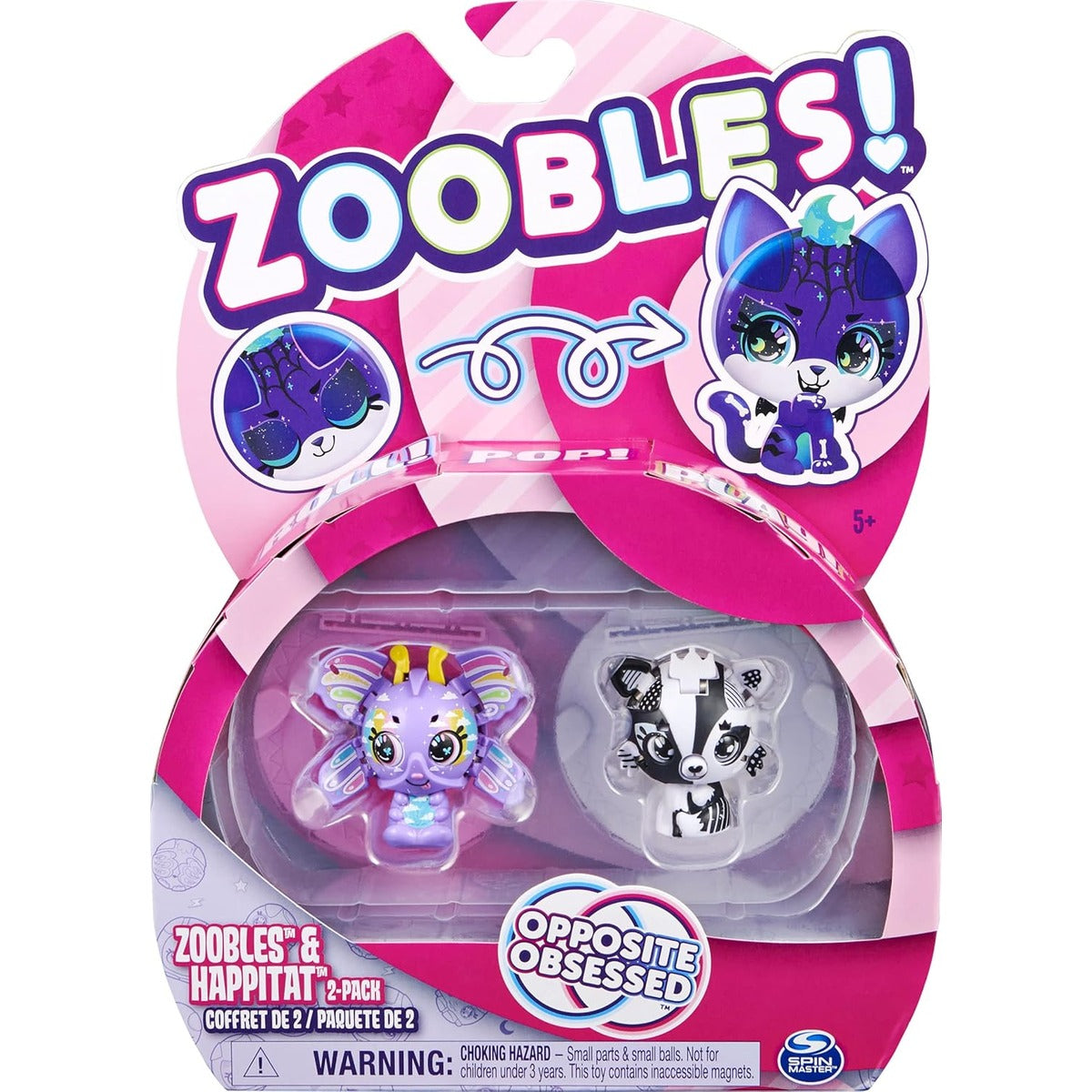Zoobles Jouet - Pack 2 Zoobles Animaux - Boules Magiques Colorées