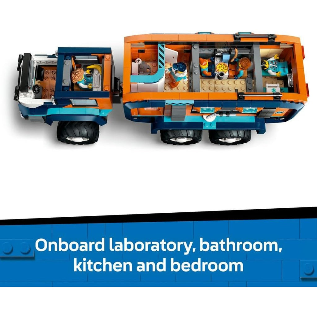 LEGO City Arctic Explorer Science Lab Truck Toy - Exploration Vehicle with Steering & Suspension - incl. a Snowscooter