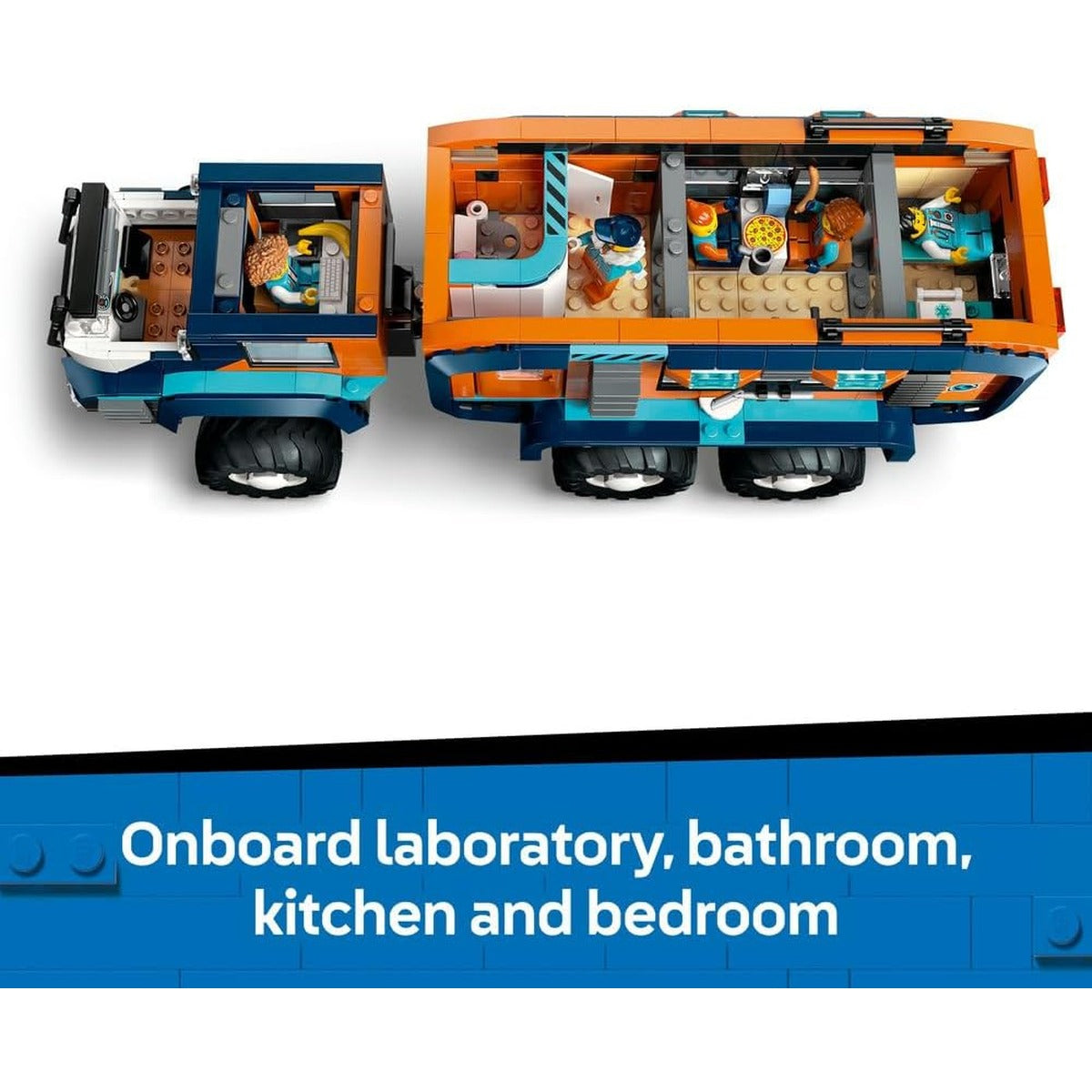 LEGO City Arctic Explorer Science Lab Truck Toy - Exploration Vehicle with Steering & Suspension - incl. a Snowscooter