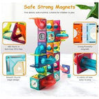 Colorful Magic Magnetic Pipeline Building Blocks, 97-Piece Educational STEM Construction Set, Ages 3+
