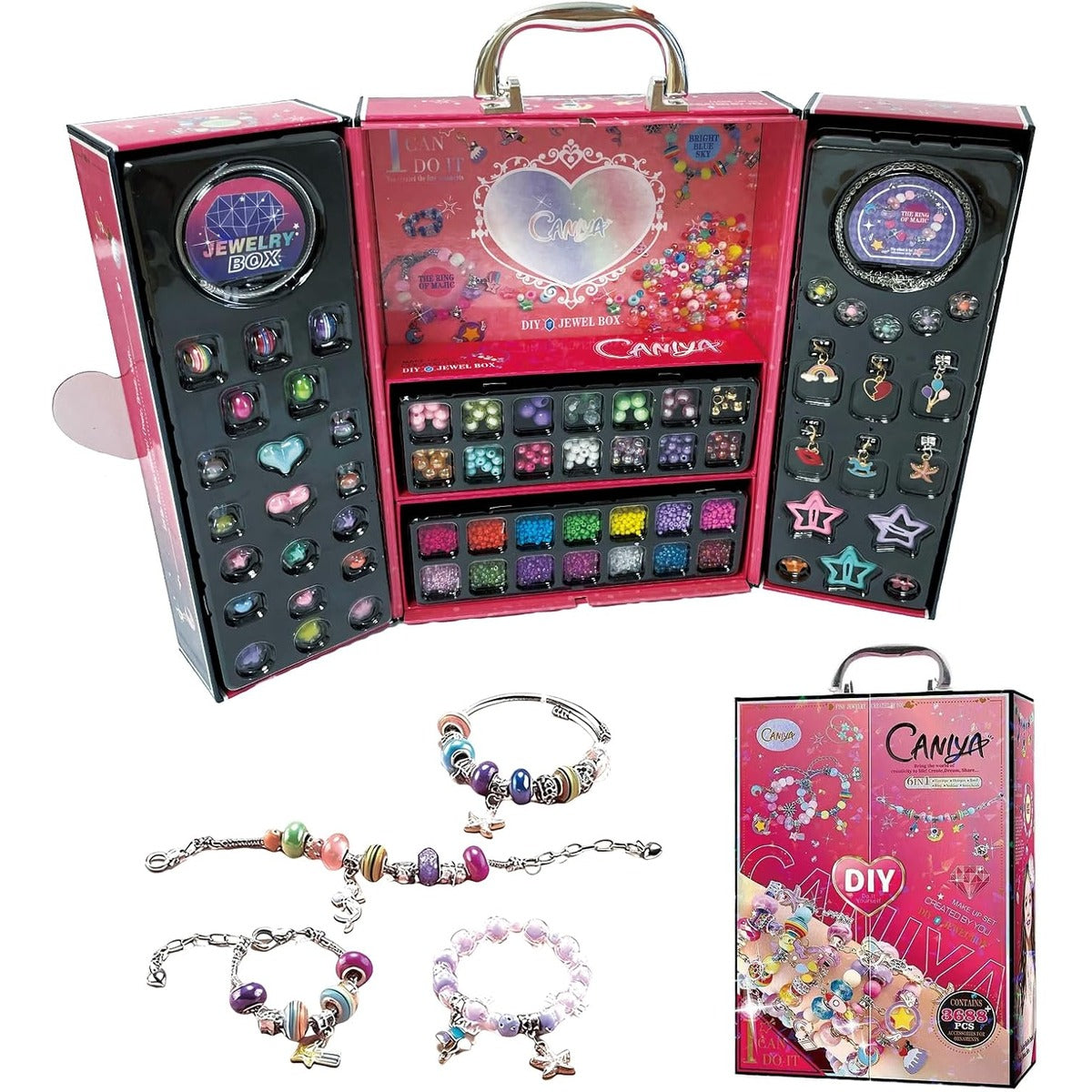 CANIYA 3688PCS Charm Beads Bracelet Making Kit for Girls, 6