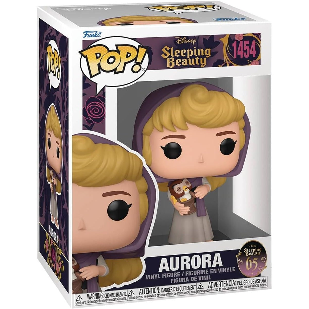 POP Disney: Sleeping Beauty 65th Anniversary - Aurora with Owl Funko Vinyl Figure (Bundled with Compatible Box Protector Case), Multicolor, 3.75 inches