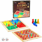 Toyaffair Board Games Ankit Toys & Games 2 in 1 Wooden Ludo, Snakes and Ladders Board Game Set for Kids and Adults, Classic F