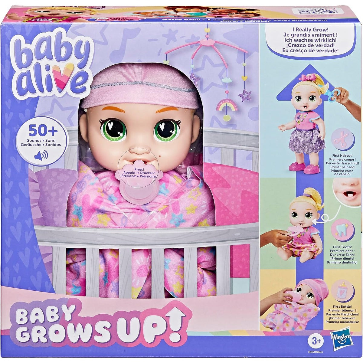 Baby Maziuna Feed & Giggle Playtime 12 Inches Doll Set, Sound Feature, Removable Outfit, Highchair, Utensils, Bottle, 8
