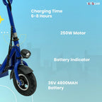 Electric Scooter With Seat Blue TG-550