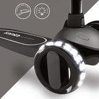 Ziggy - 3-Wheel Tilt Scooter With LED Light - Black