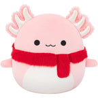 Squishmallows the Pink Axolotl with Fuzzy Scarf