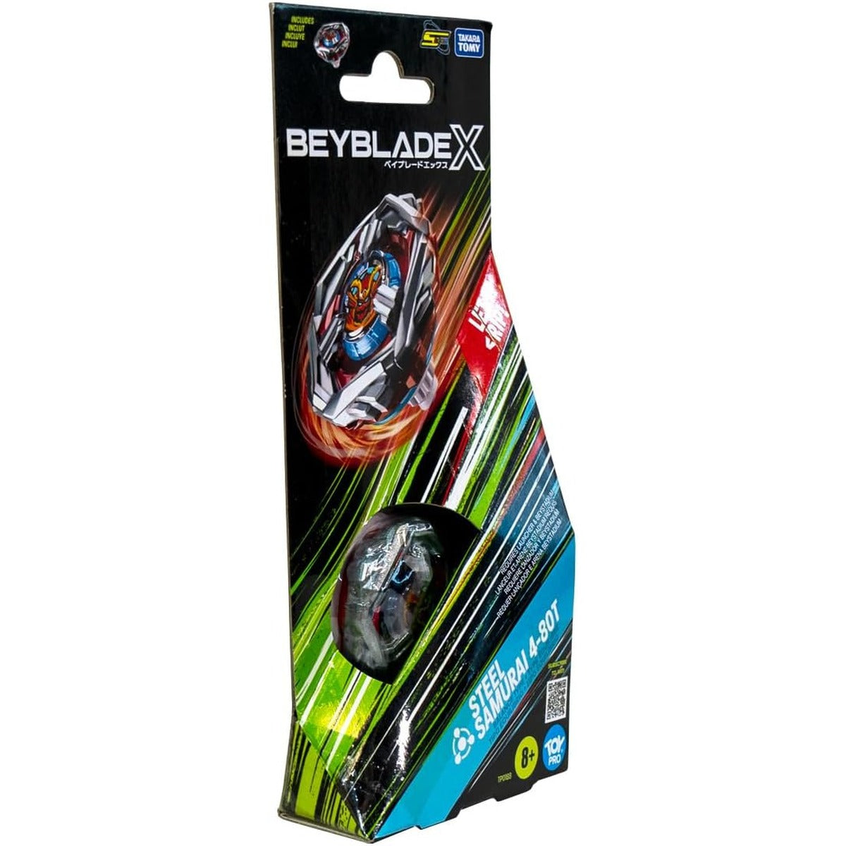 Beyblade Takara Tomy Beyblade X Steel Samurai 4-80T Booster Pack Set, Balance Type Top with Customizable Parts, Bey Toy for 8