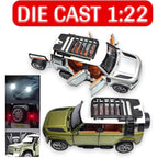 RathaNova Play Land Rover Defender 1:22 Scale Die-Cast Remote Control Car with Smoke Effect, LED Lights, Opening Doors, USB Charging, Multicolor (Green Defend)