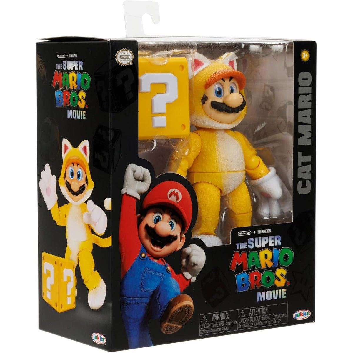 THE SUPER MARIO BROS. MOVIE 5 Inch Action Figures Series 2 Cat Mario Figure with Block