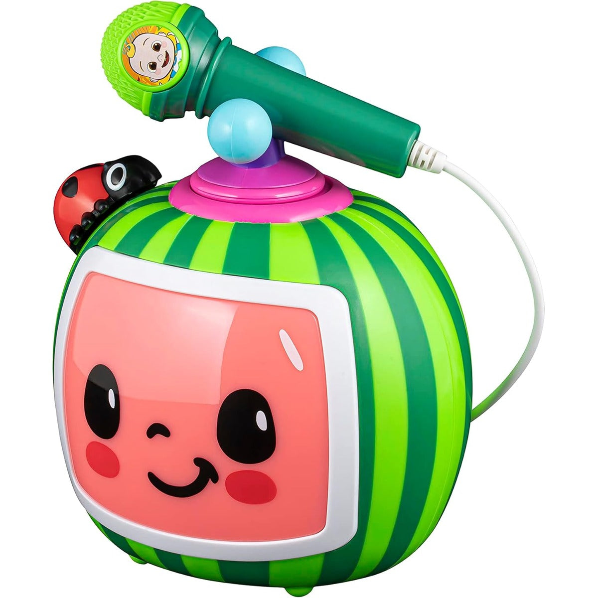 eKids Cocomelon Toy Karaoke Machine for Kids with Microphone and Musical Activators, Includes Night Light with Sleep Sounds and Lullabies for Toddlers, Green