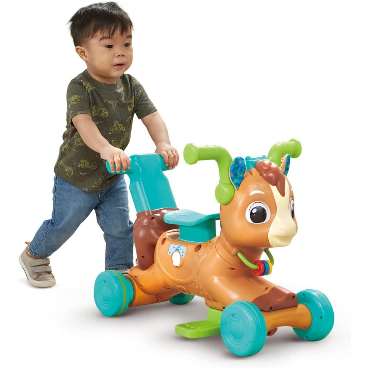 VTech 3-in-1 Bounce &amp; Go Pony | Interactive &amp; Educational Push, Ride &amp; Bounce Along Toy with Games | Suitable for Boys &amp; Girls 18-36 Months, English Version