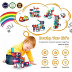 Colorful Magic Magnetic Pipeline Building Blocks, 97-Piece Educational STEM Construction Set, Ages 3+