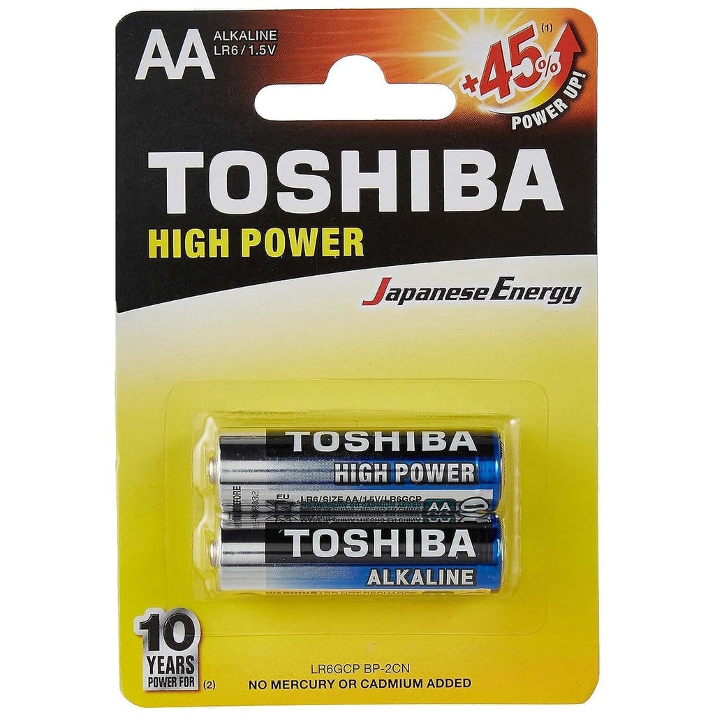Toshiba Long-Lasting Vibration Resistance High Power Alkaline AA