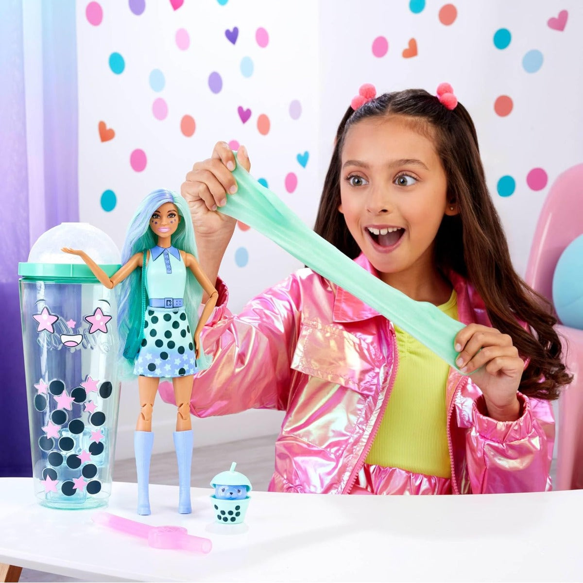 Barbie Pop Reveal Bubble Tea Series Doll & Accessories with Pet, 8 Surprises Include Color Change, Cup with Storage (Styles M