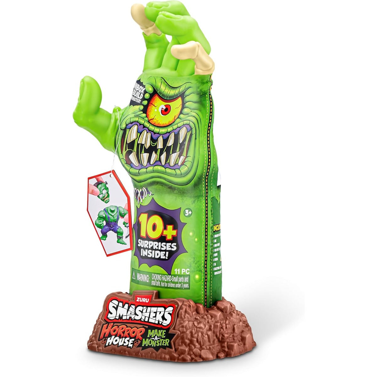 Smashers Horror House Dissect Skeleton Hand Playset with Over 10 Surprises, Build and Create Monster Figures, Slime