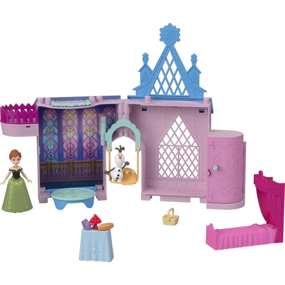 Mattel Disney Frozen Toys, Anna Doll House Stackable Castle with Small Doll