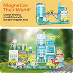 PicassoTiles Metro City Hospital Magnetic Tile Building Set with 8
