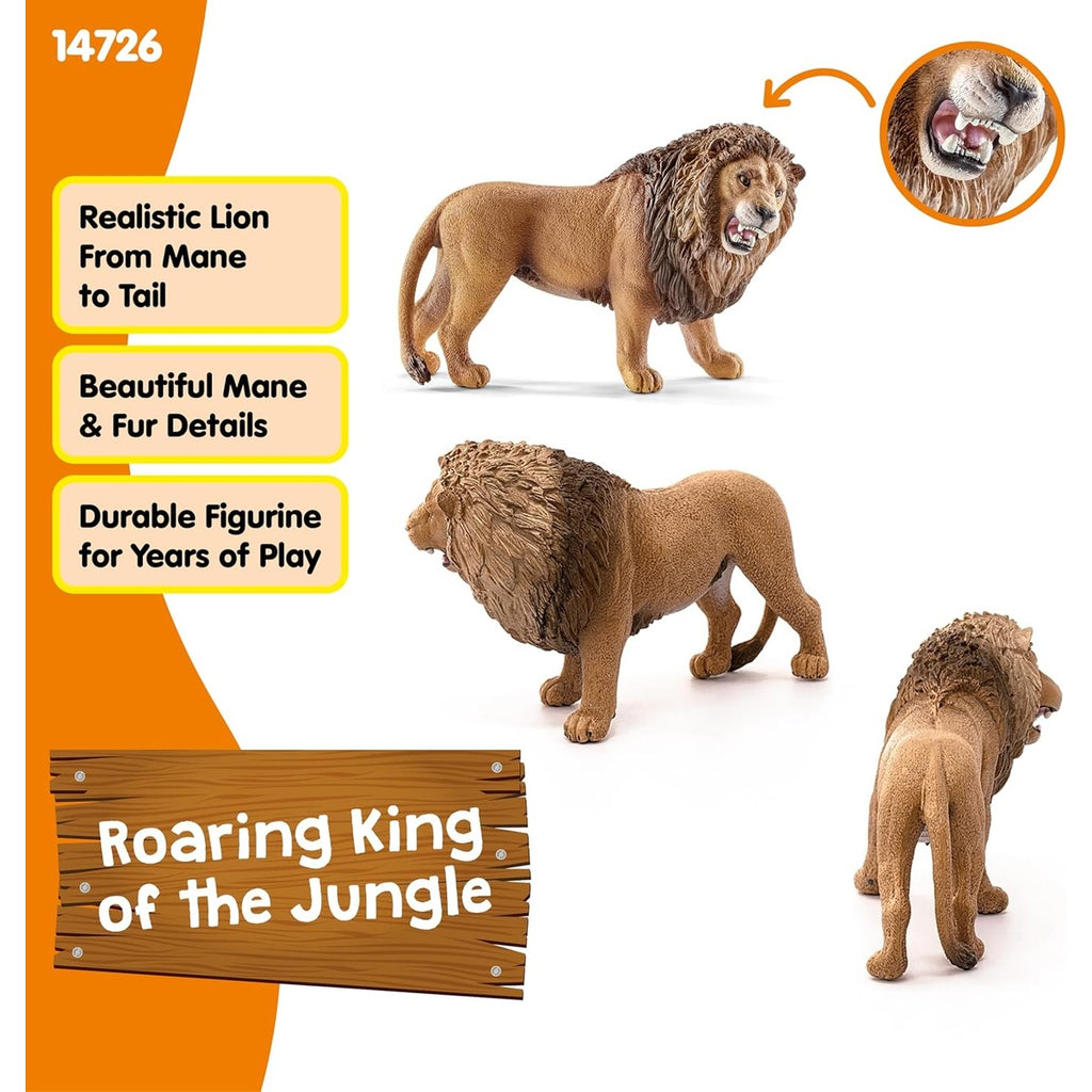 Schleich Wild Life, Animal Figurine, Animal Toys for Boys and Girls 3-8 Years Old, Roaring Lion, Ages 3+