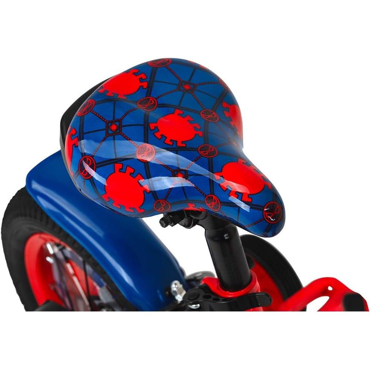 Spartan 16" Marvel Spiderman Super Spidey Bicycle for Kids - Training Wheels, Front Plate, Chain Guard, Coaster Brake