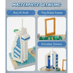 Spindoo Skylines Series Dubai Skyline Micro Mini Building Blocks Set - 3000+ Pcs Mini Architecture Model Kit for Adults & Kids 6+ | Realistic Dubai City Building Toy | Premium Gift & Display Décor