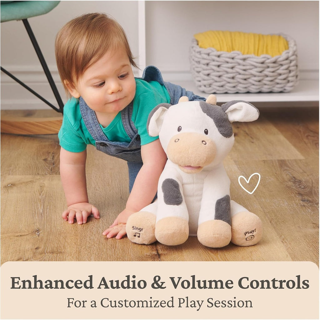 Baby GUND Buttermilk the Cow Animated Plush, Singing Stuffed Animal Sensory Toy, Sings Old MacDonald and Teaches Animal Sound