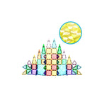 PicassoTiles 60 pcs Mini Magnetic Tiles Magnet Toys Travel-Friendly