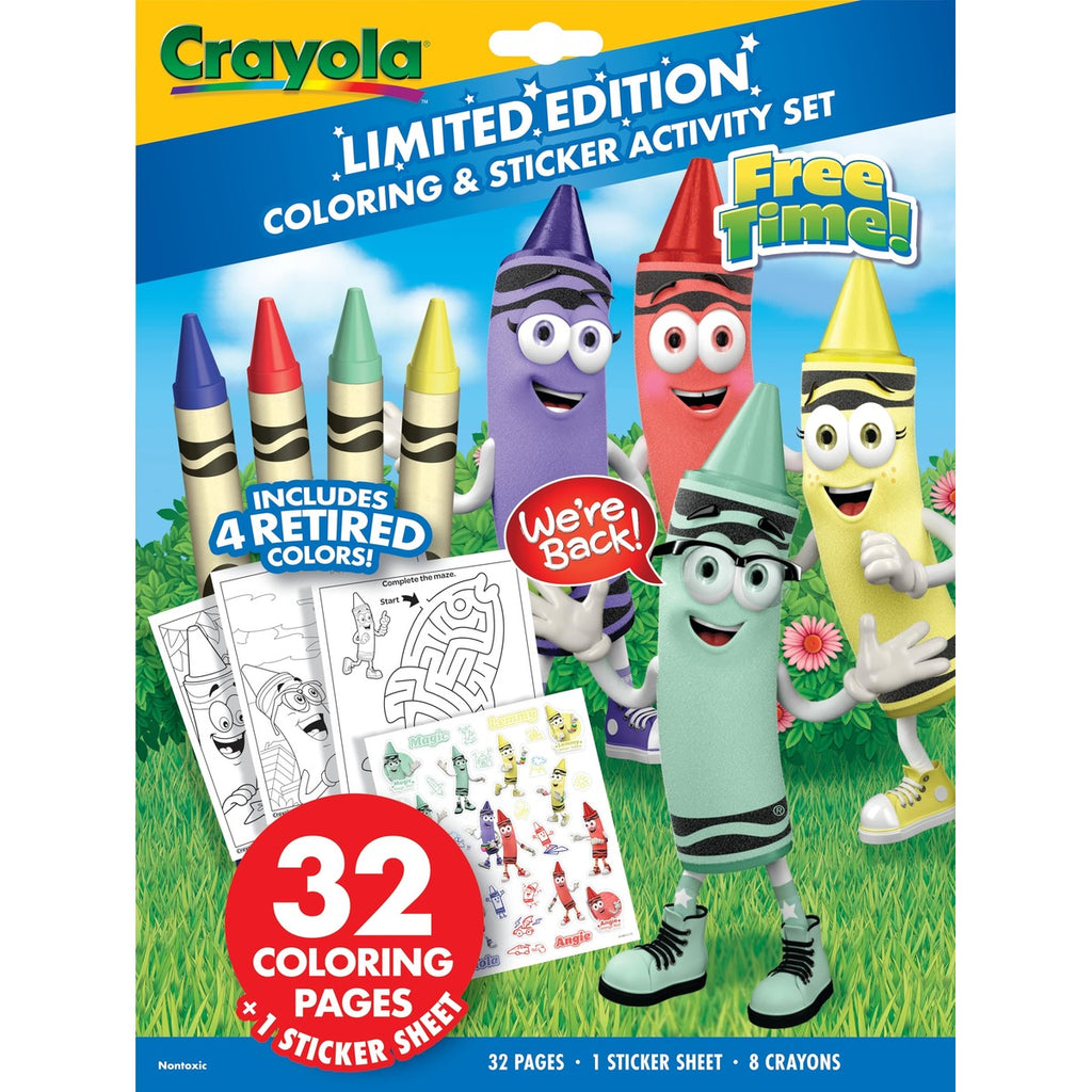 Crayola Retired Colors Coloring & Activity Set, Retired Crayons & Stickers