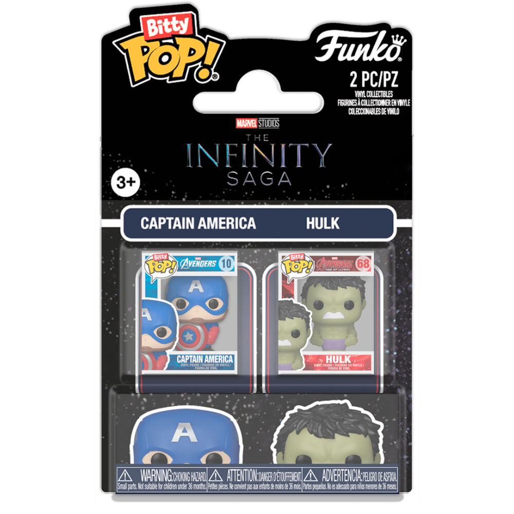 Bitty Pop! Marvel Infinity Saga: Captain America & Hulk 2Pk