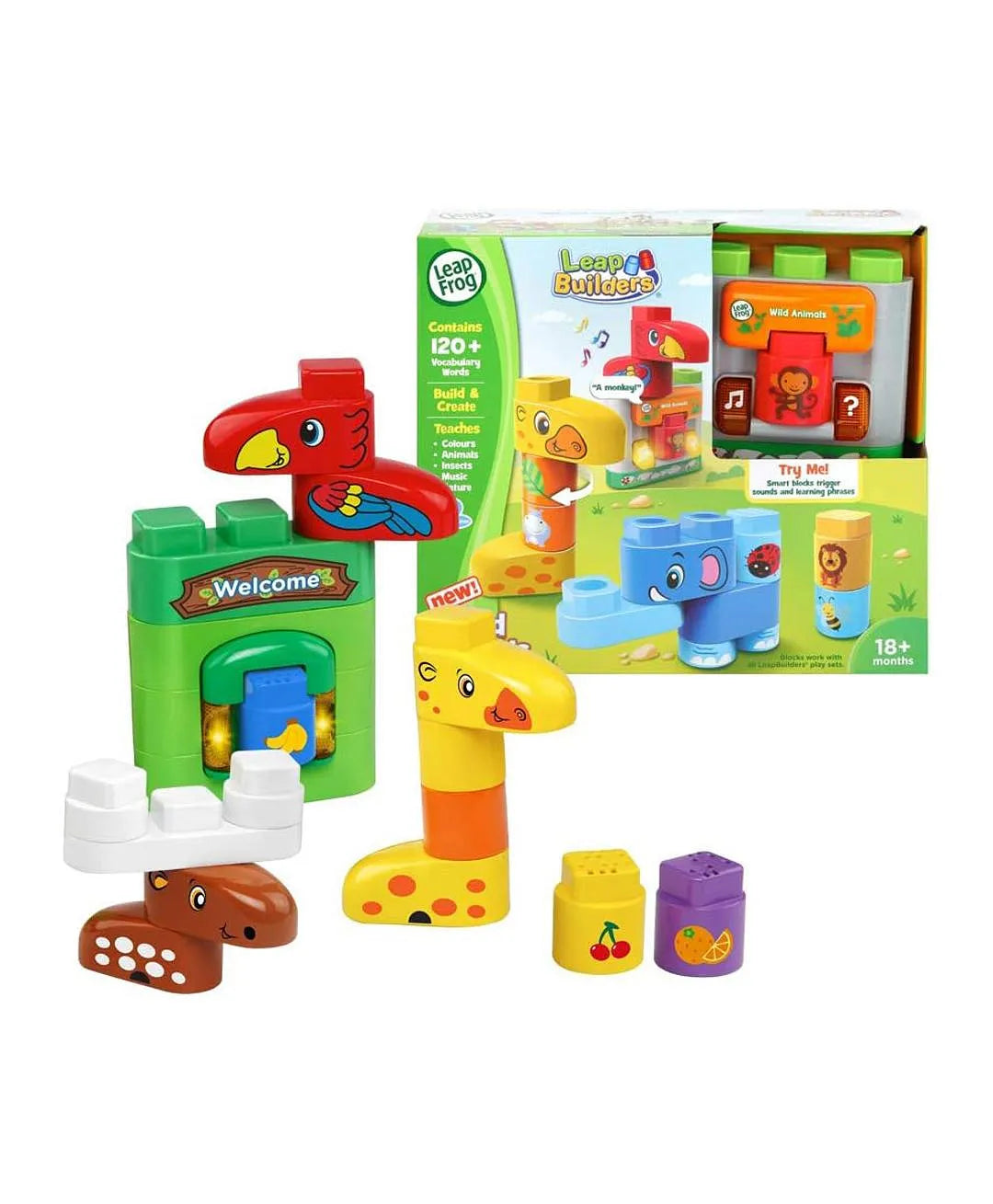 LeapFrog Leap Builders Wild Animal 18m Educational Building Blocks Playset (14 Pieces)